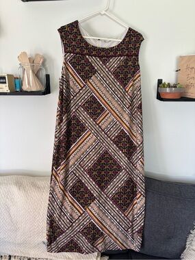 Cato Plus Size 18/20W Geometric Print Sleeveless Maxi Dress